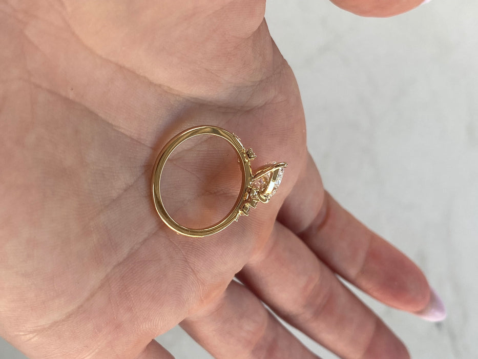 14K 1.9 TCW Pear Lab Diamond Cluster Ring