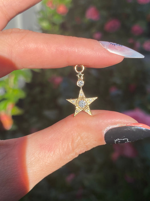 14k lab diamond star pendant