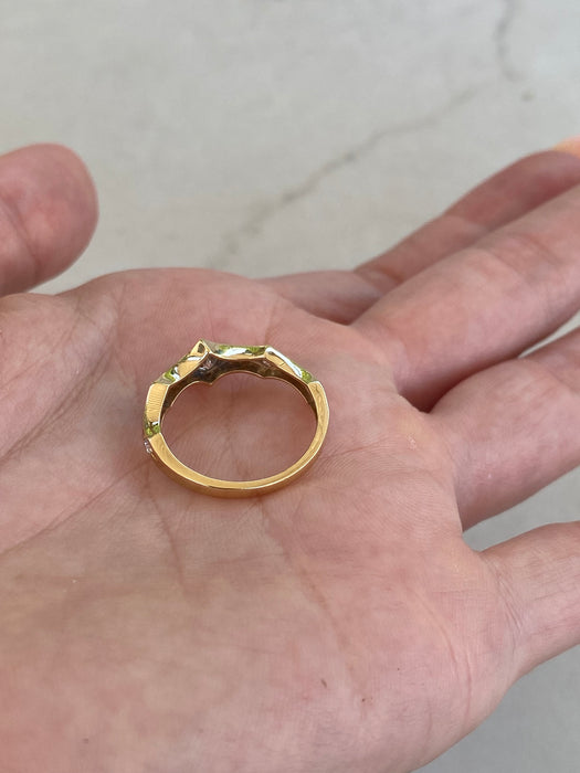 Vintage 18K Natural Diamond Crown Ring