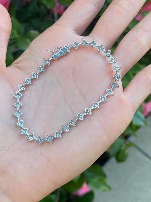 Platinum 850 3 carat diamond tennis bracelet