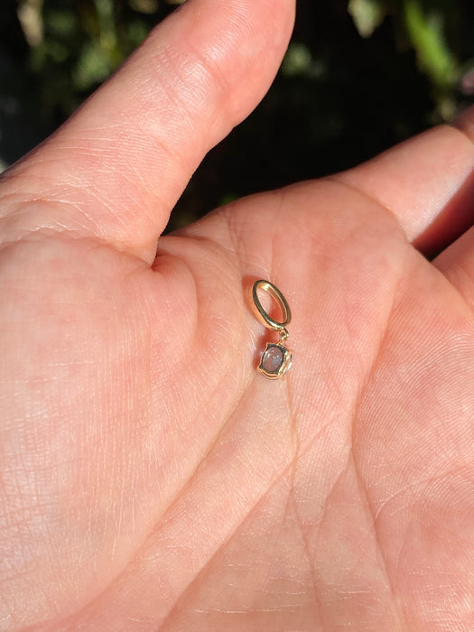 14k blue topaz charm