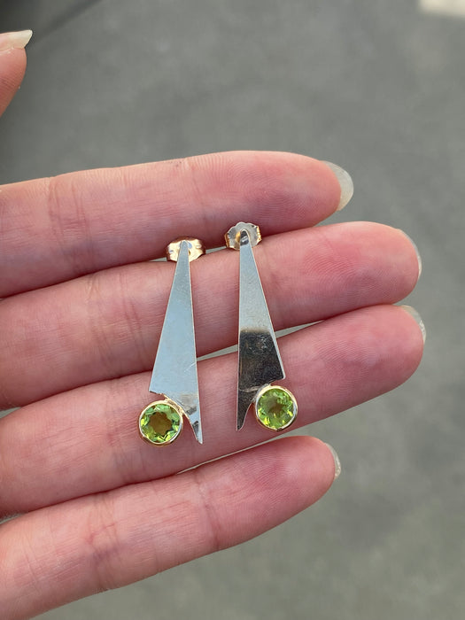 14k peridot and amethyst earrings