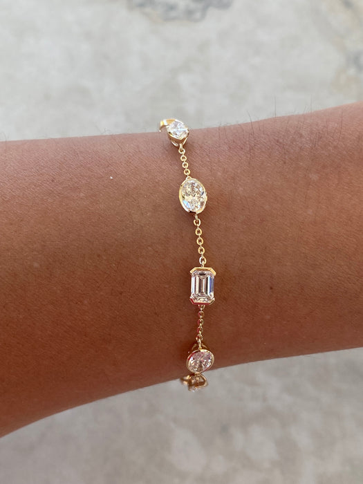14K 3.5 TCW Lab Diamond Seven-Stone Bracelet