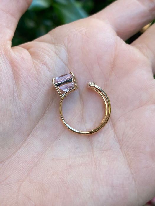 18k rose gold Kunzite diamond ring size 5.25