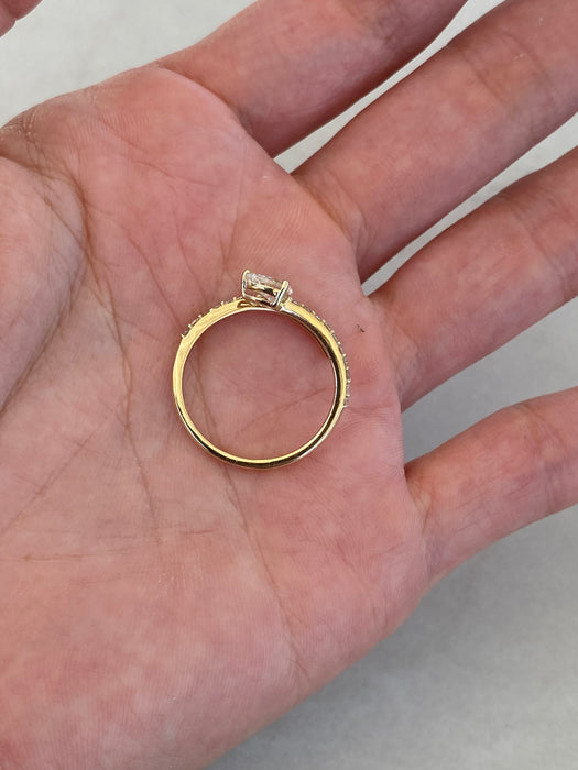 14K Pear Diamond Wrap Ring