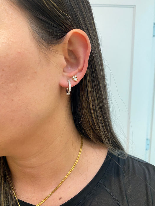 Platinum 1 carat diamond hoop earrings