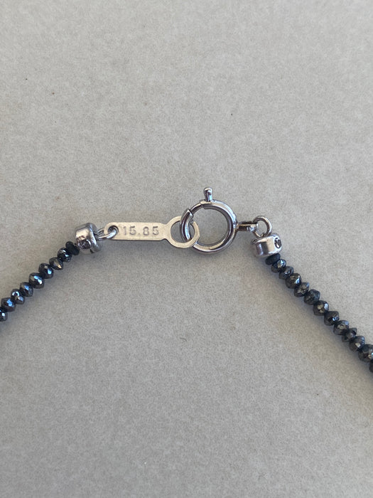 Vintage Platinum 850 Black Diamond Necklace | 15.85 Carat Natural Black Diamonds