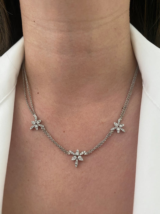 18k white gold 1 carat diamond necklace 16.25”