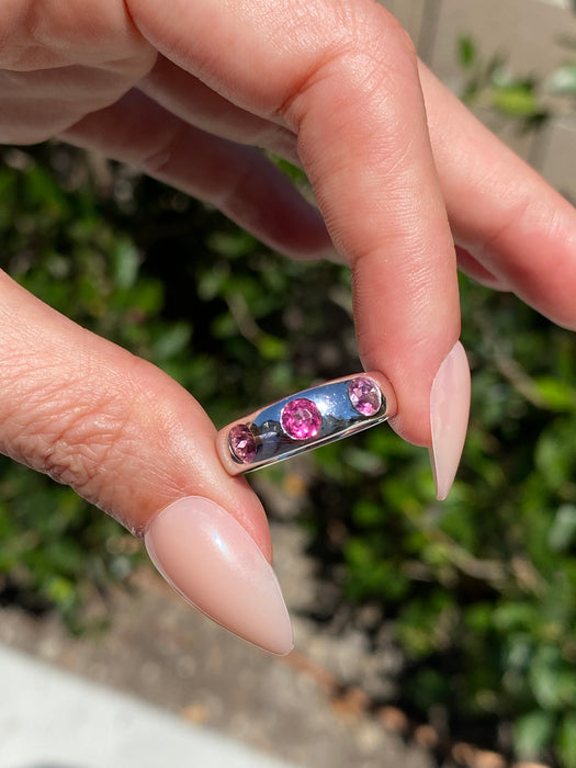 Vintage 18K White Gold Pink Tourmaline Ring