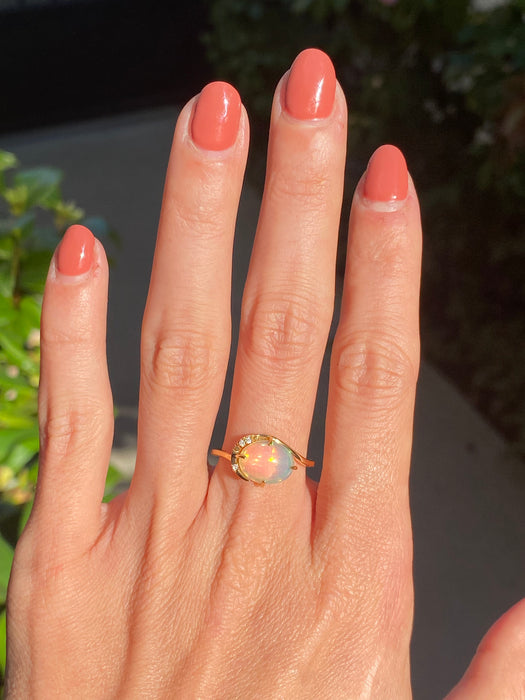 18k opal diamond ring size 7.75