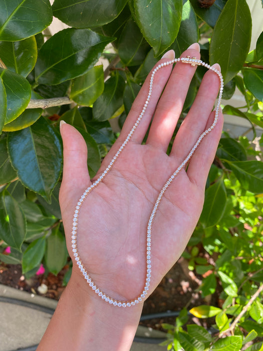 14K Gold Graduated Lab Diamond Tennis Necklace | 7.10 CTW | E/VS | 16”