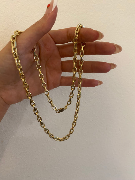 14K Gold Biker Chain Necklace — 22 Inches