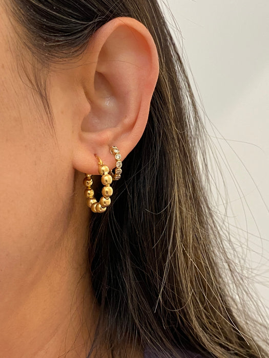 14k bead bubble hoop earrings