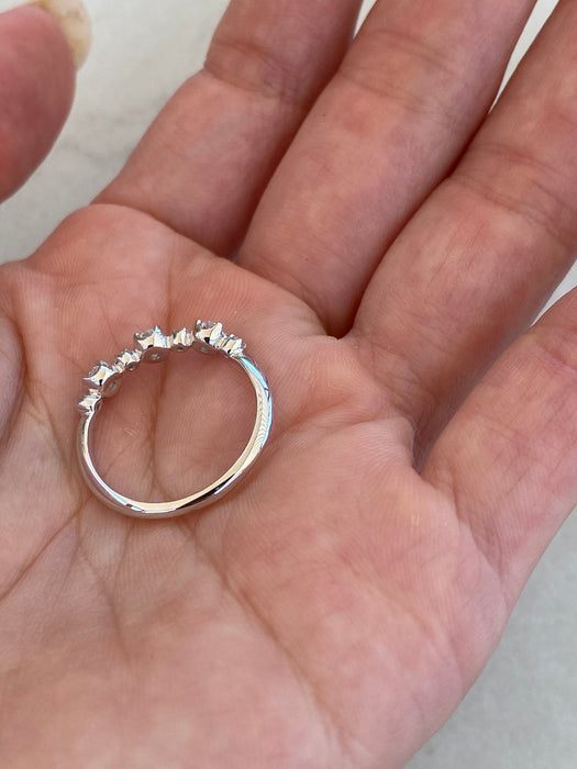 14K White Gold Lab Diamond Stacker Ring