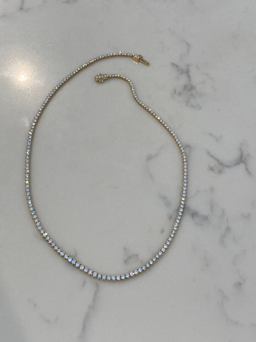 14K Gold Graduated Lab Diamond Tennis Necklace | 7.10 CTW | E/VS | 16”