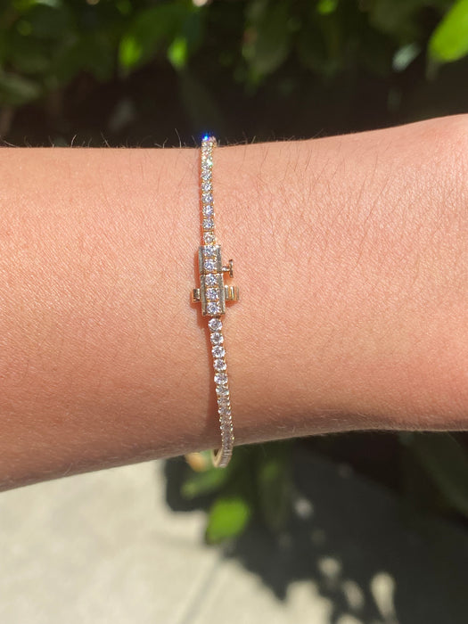 14K 2 Carat Lab Diamond Tennis Bracelet