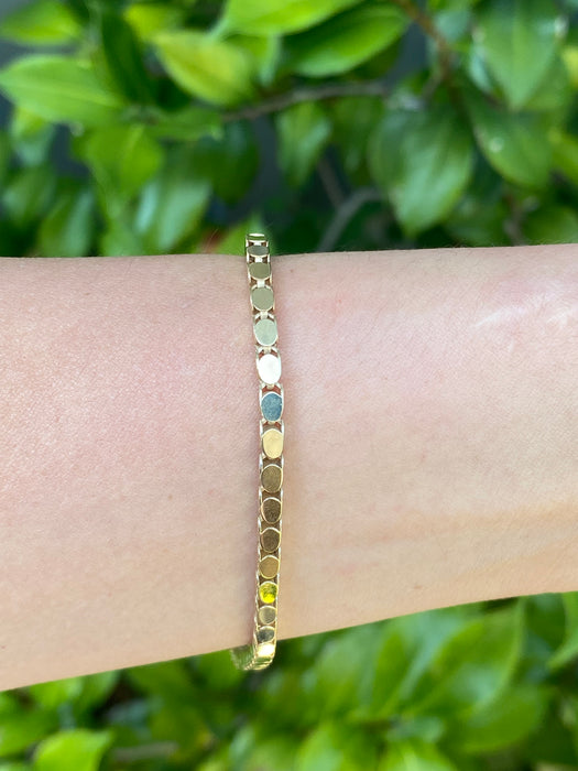 14k barrel oval bracelet 8.75”