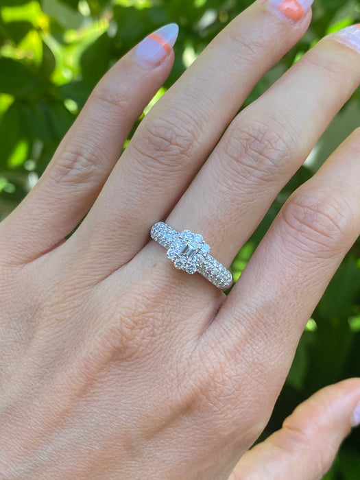 Platinum 900 diamond ring size 7.75