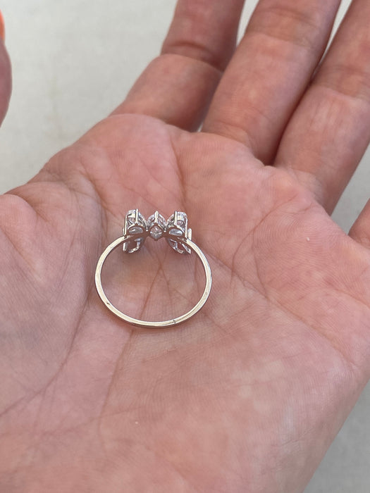 14K White Gold Lab Diamond Butterfly Ring – 1.11 CTW