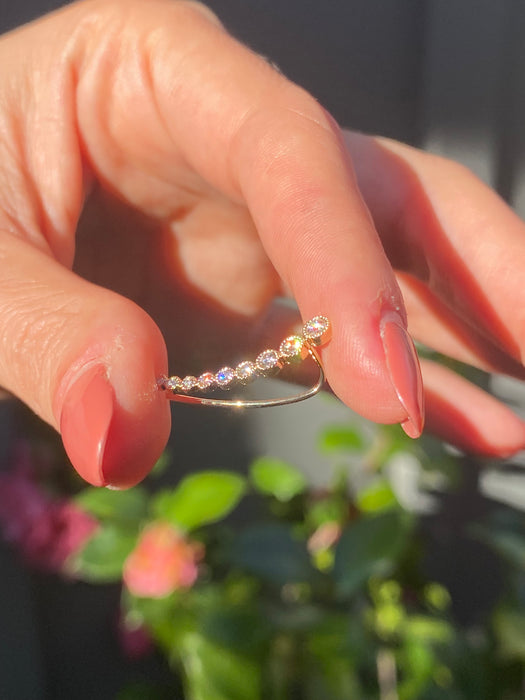 14k diamond single ear climber