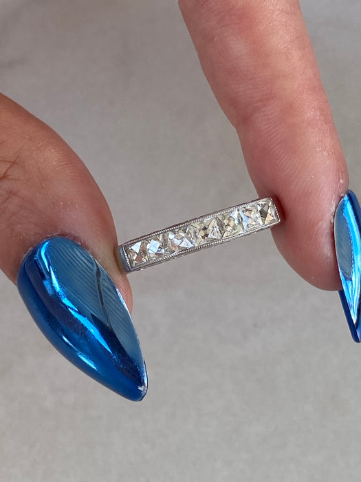 Antique French Platinum 850 French Cut Diamond Ring — Circa 1910