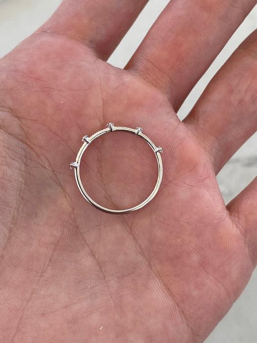 14K White Gold Lab Diamond Stacker Ring