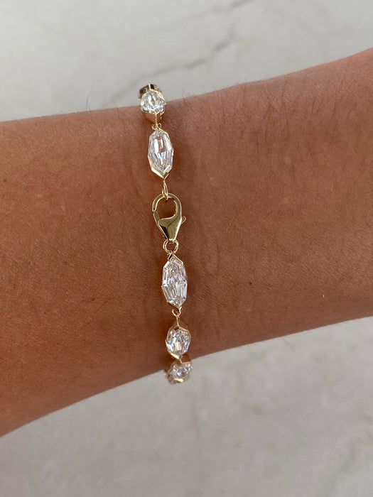 14K Step-Cut Marquise Lab Diamond Bracelet — 8.3 TCW