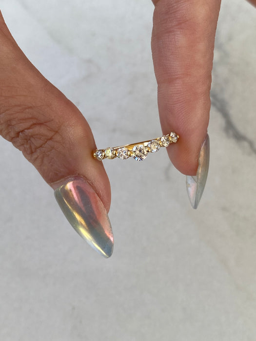 Vintage 18K Gold Natural Diamond Chevron Ring – 0.51 TCW
