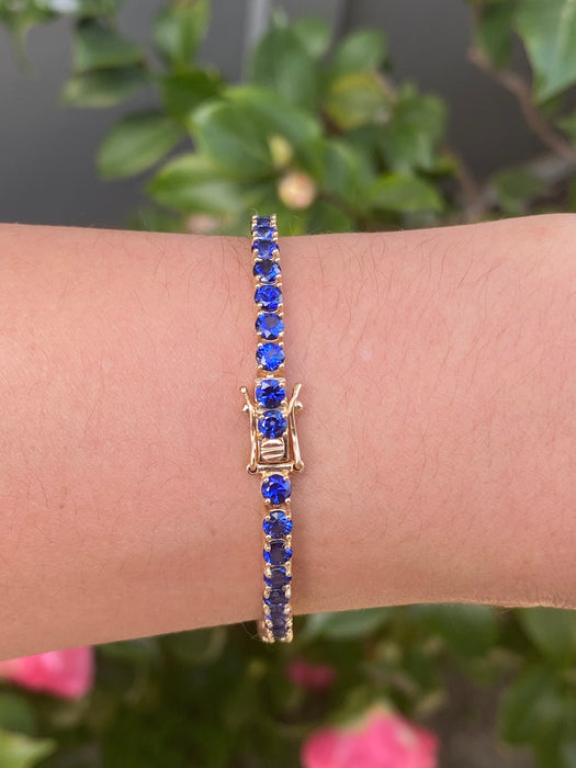 14k blue sapphire tennis bracelet