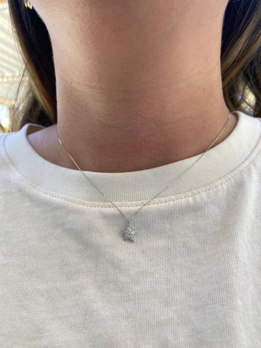 Vintage Platinum 900 Diamond Star Necklace
