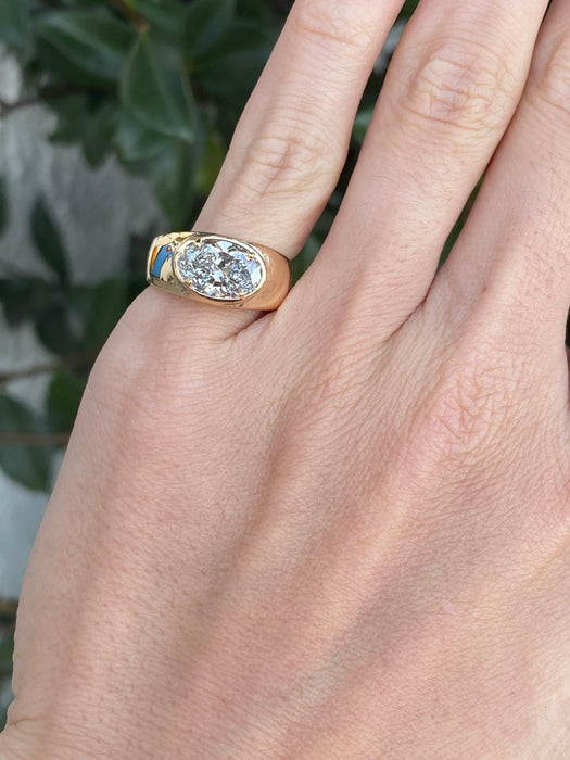 Blossom- 14k lab 2 carat oval east to west diamond ring size 7