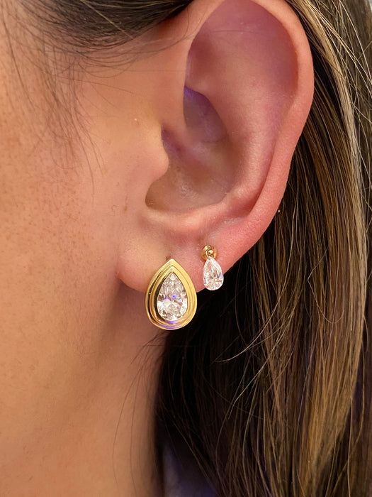 14K Gold Floating Lab Diamond Earrings