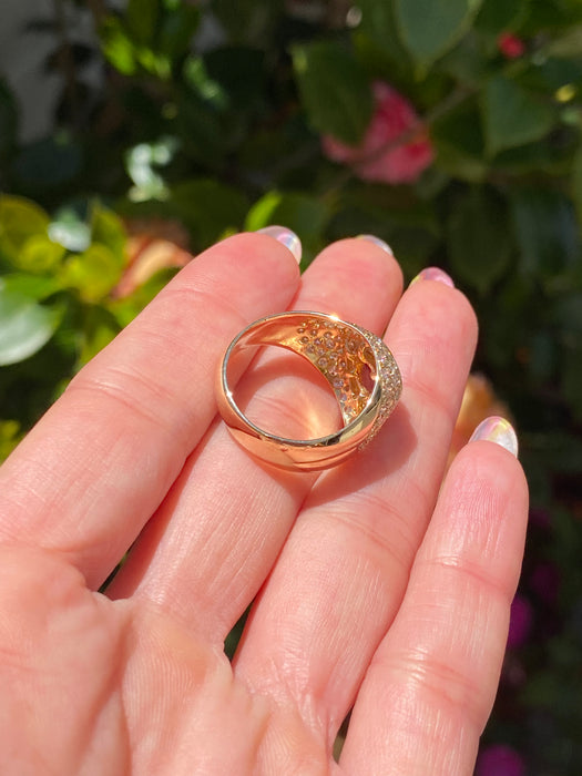 18k ruby and diamond heart ring size 7.25