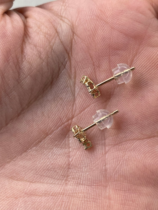10K Natural Diamond Flower Drop Earrings