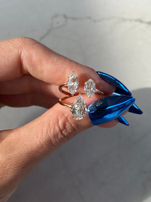 14K 3.15 TCW Step-Cut Lab Diamond Ring