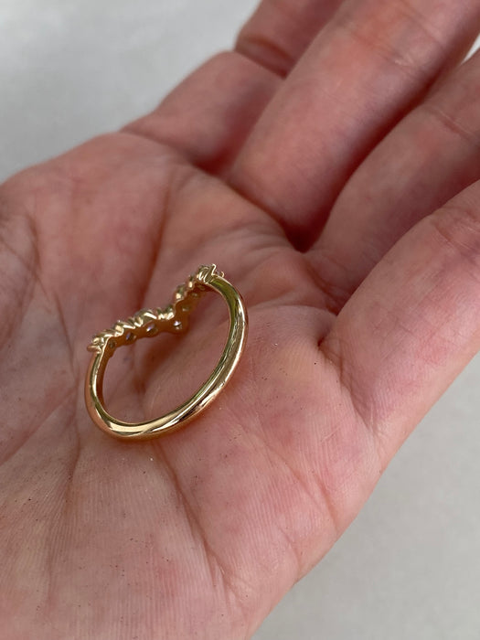 14K Chevron Lab Diamond Ring