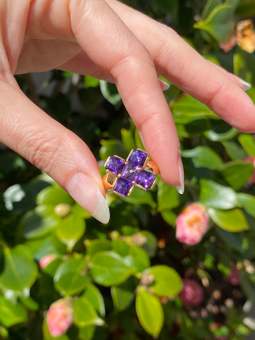 14k amethyst x ring size 7.25