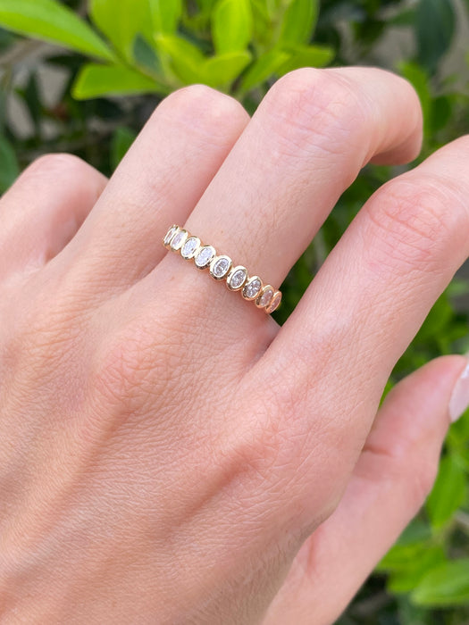 14K Gold Bezel Set Oval Lab Diamond Ring