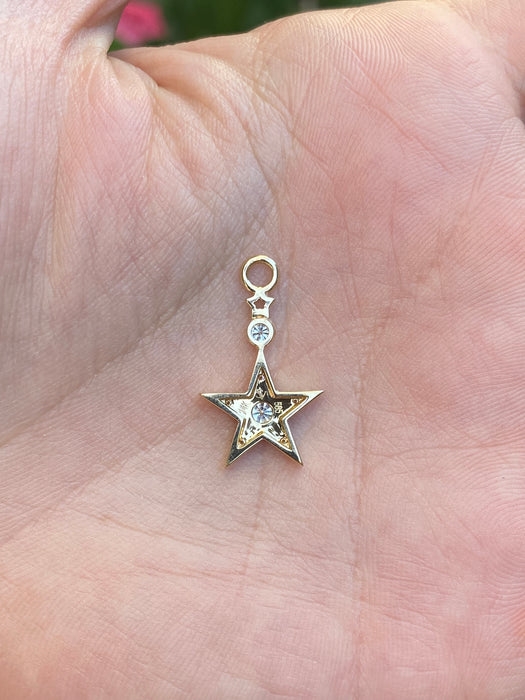 14k lab diamond star pendant