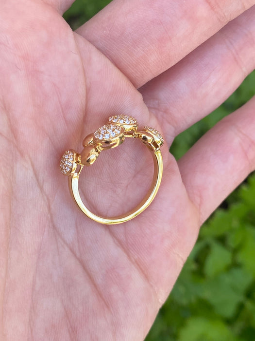 Vintage 18K Gold Diamond Dot Ring Size 7.25