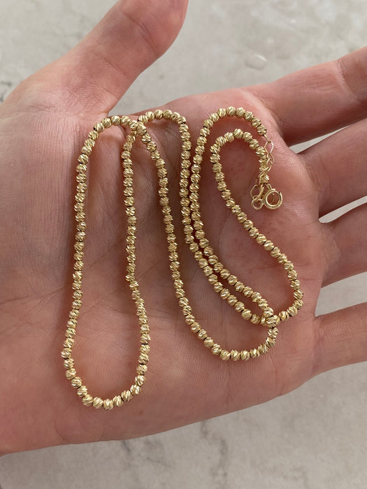 14K Gold Diamond-Cut Bead Chain