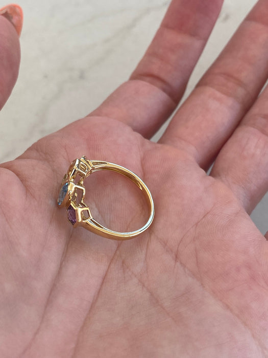 18K Rainbow Gemstone Ring