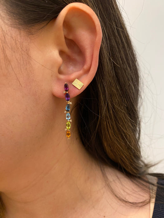 14k rainbow marquise earrings