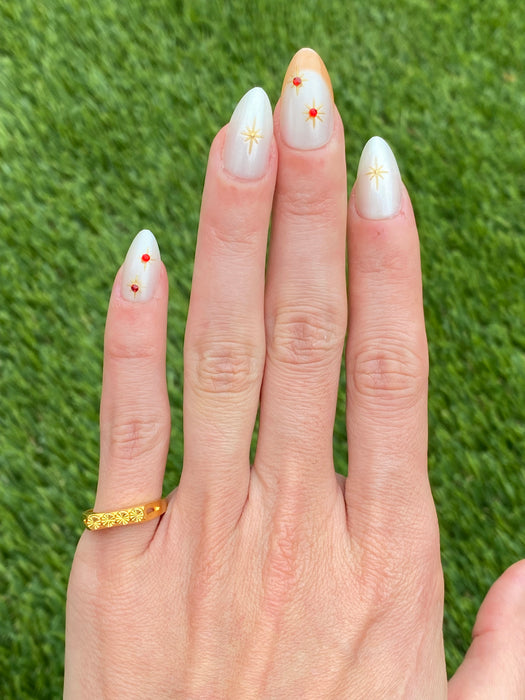 Vintage 24k Pure Gold Fluted Circle Ring