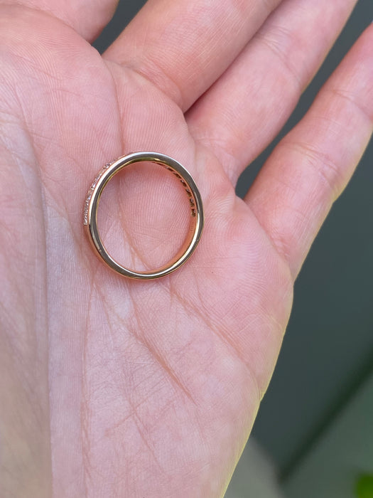 18k rose gold princess cut diamond ring size 6.25