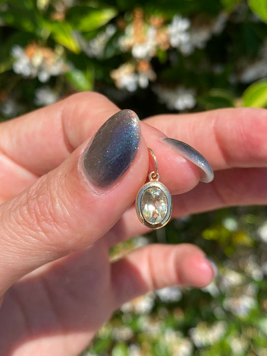 14k bezel set lemon quartz charm