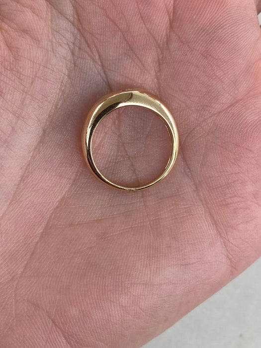 14K Gold Lab Diamond Pear Pinky Ring Size 4