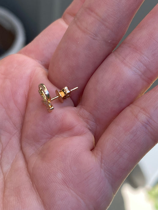 14k single earring diamond letter initial stud