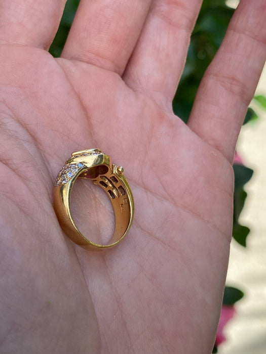 Vintage 18K Ruby Heart & Diamond Halo Ring – 1.04 TCW Ruby | 0.55 TCW Diamonds | Size 6.75