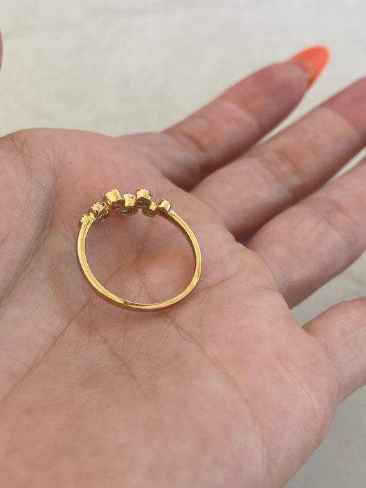 14K Gold Rainbow Gemstone Bezel Ring